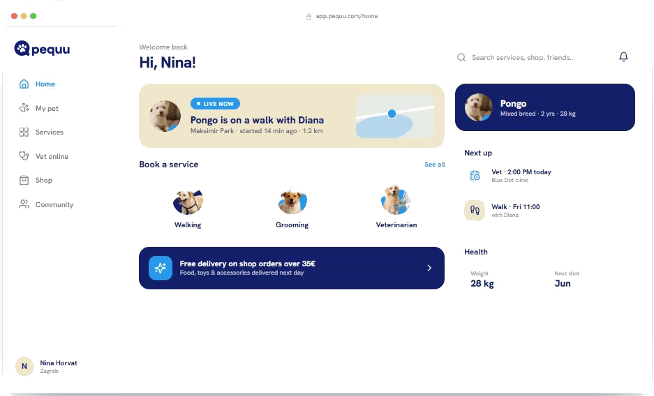 PEQuu web dashboard