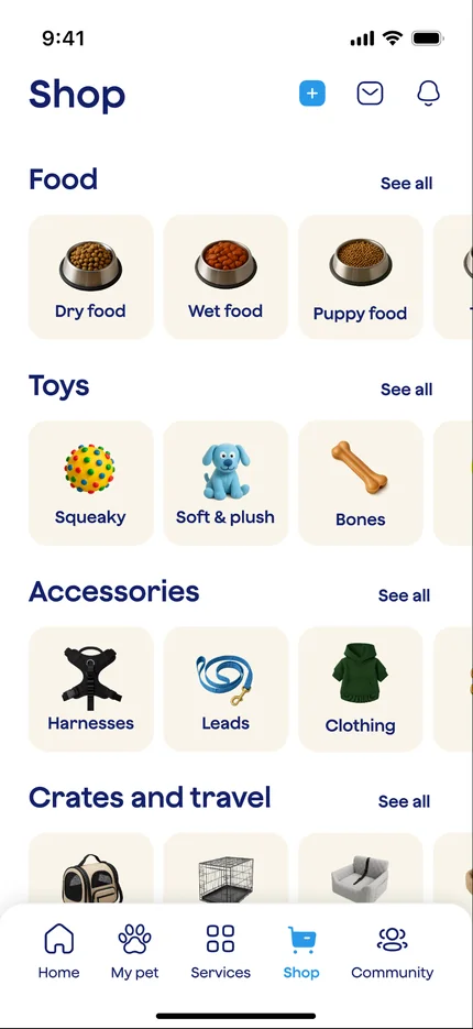 PEQuu shop screen